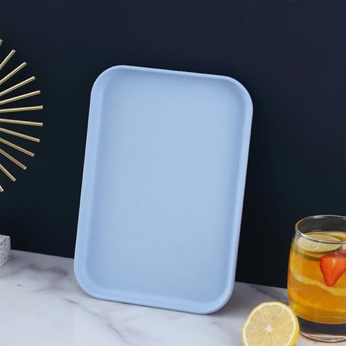 Plastic Art Trays,10 Pack Large Plastic Trays Stackable Activity Tray Craft Organizer Tray Serving Tray,Painting, Beads,Storage & Serving Tray (12.2 x 8.9 Inches) (Blue) - color: Blue