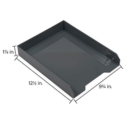 JAM PAPER Stackable Paper Trays - Grey - Desktop Document, Letter, & File Organizer Tray - Sold Individually - color: Gray, size: Pack of One (1) Tray