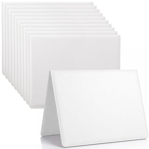 Tenare 10 Pcs White PU Leather Certificate Cover Diploma Folder Holder - color: White