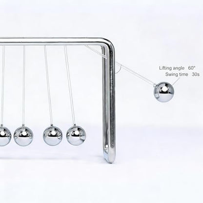 CERROPI Newtons Cradle, 25S+ Swing Time, Newton's Pendulum 5 Balance Balls, Gadget Desktop Decoration, Science Physics Toys for Home and Office