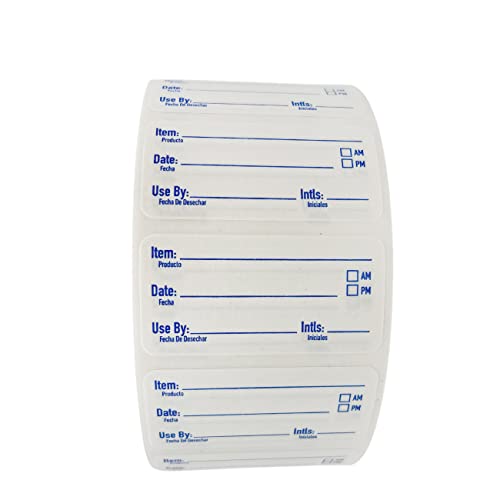 2x1 Dissolvable Food Labels, 1000 Food Container Stickers, Blue - color: Blue, size: 1000
