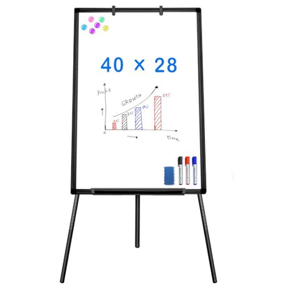 Maxtek Easel Whiteboard 40 x 28, Stand Tripod with Height Adjustable, Black - style: 40x28 Black
