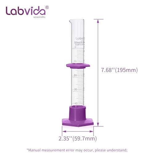 6pcs 50ml Graduated Cylinders, 3.3 Borosilicate Glass, LVE003 - color: 50ml