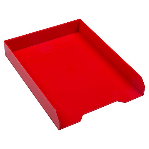 JAM PAPER Stackable Paper Trays - Red - Desktop Document, Letter, & File Organizer Tray - 2/Pack - color: Red, size: Pack of Two (2) Trays