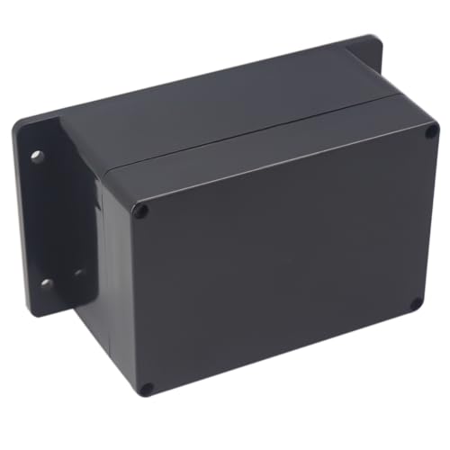 Project Box IP65 Waterproof Junction Box ABS Plastic Electrical Boxes DIY Electronic Project Case Power Enclosure with Fixed Ear 6.3x4.33x3.54 inch (160 x 110 x90 mm) - color: Black, size: 6.30"x4.33"x3.54"