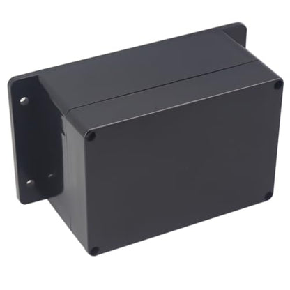 Project Box IP65 Waterproof Junction Box ABS Plastic Electrical Boxes DIY Electronic Project Case Power Enclosure with Fixed Ear 6.3x4.33x3.54 inch (160 x 110 x90 mm) - color: Black, size: 6.30"x4.33"x3.54"