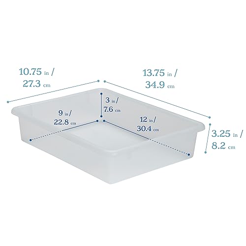ECR4Kids Letter Size Tray Organizer with Lid, Small, 10-Piece, Clear - color: Clear