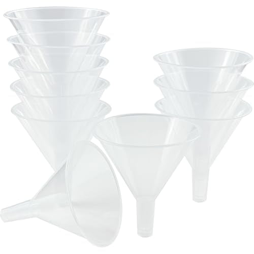 10 Pack Plastic Funnels, 4.8" Clear Funnels for Filling Bottles