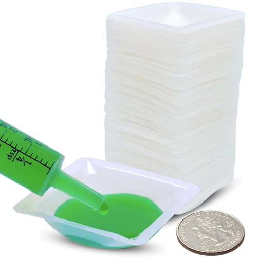 Small Plastic Trays 7mL, 125 Pack Weigh Boats, Lab Scale Weighing Dishes