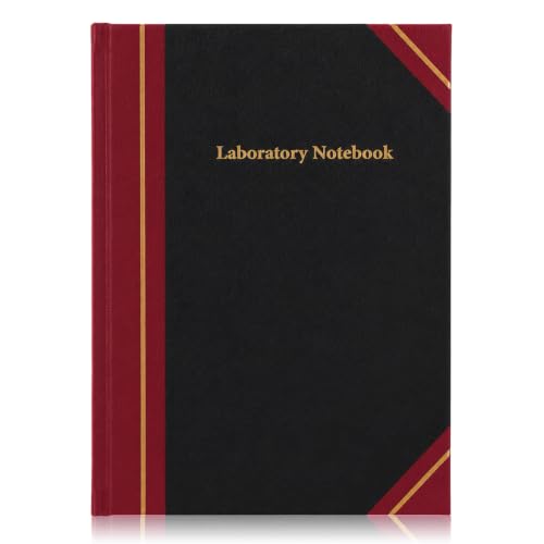 Watersay Black Laboratory Notebook for Project Organization 96 Pages 8'' x 10'' Lab Notebook Record Book for Graphing Engineering Chemistry Computation Lab