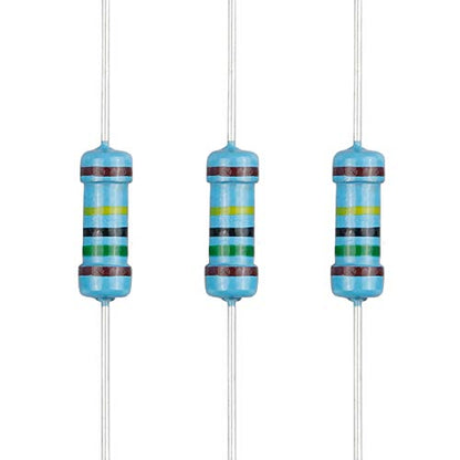 100pcs 1.5M ohm Resistor 1/2w ±1% Tolerance Metal Film Fixed Resistor - size: [E5P014] 1.5M ohm