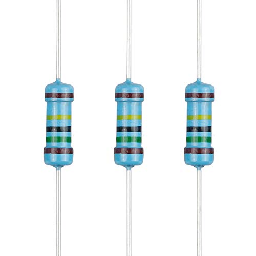 100pcs 1.5M ohm Resistor 1/2w ±1% Tolerance Metal Film Fixed Resistor - size: [E5P014] 1.5M ohm