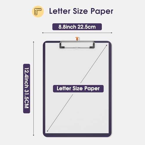Plastic Clipboards, Purple 8.5x11 Clip Board - color: Purple