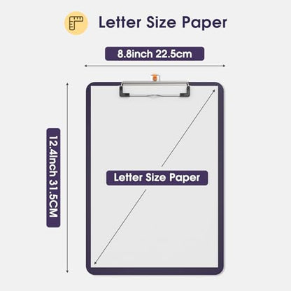 Plastic Clipboards, Purple 8.5x11 Clip Board - color: Purple