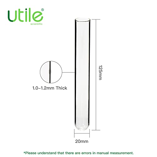 Utile 50pcs of Plain Cylindrical Glass Test Tubes, Vol.20ml, 20x150mm, Medium Borosilicate Glass Material, 4004.0135.50 - style: 50pcs of 20x150mm
