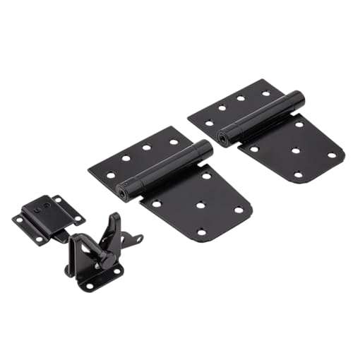 National Hardware Self-Closing Gate Kit, Hinges and Latch, Steel, Black - size: 0