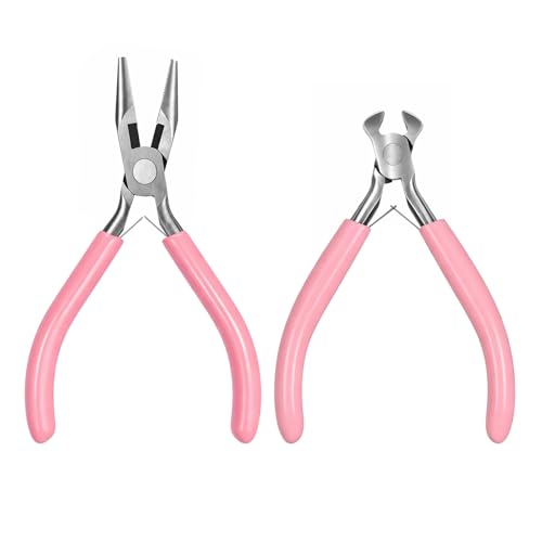 Zipper Repair Kit Tool, 2 Pack Zipper Pliers, Zippers Install Pliers, Needle-Nose Plier and End-Cutting Plier for Zippers Replacement, Fix, DIY Jewelry and Home Maintenance