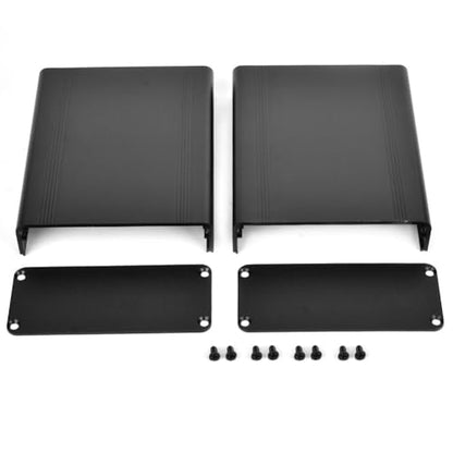 Aluminum Alloy Enclosure Set - Die-Cast Project Box for Electronics with Heat Dissipation, Sandblast Black Finish 4.33x 3.46x1.5in