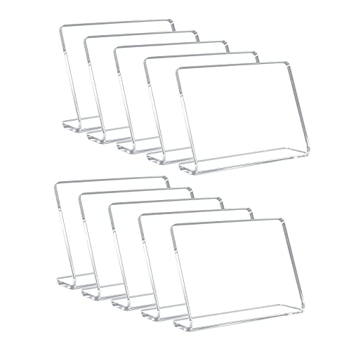 AITEE 10 Pack Acrylic Mini Chalkboard Signs Clear Tabletop Signs L-Shaped - style: L-Clear 10