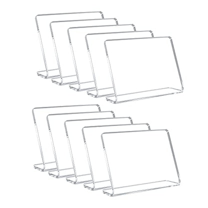 AITEE 10 Pack Acrylic Mini Chalkboard Signs Clear Tabletop Signs L-Shaped - style: L-Clear 10