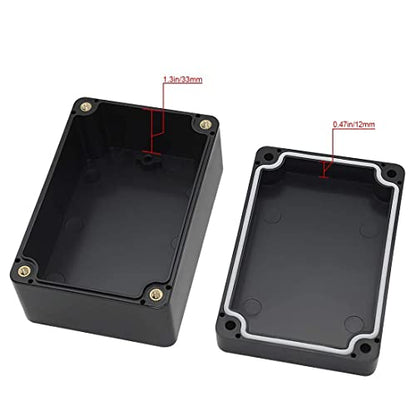 LeMotech Junction Box IP65 Waterproof Project Box Dustproof ABS Plastic Electrical Boxes Universal Enclosure for Electronic Black 3.93x 2.68x 1.97 inch (100 x 68 x 50 mm)(Pack of 1) - color: Black (1 pack), size: 3.9" x 2.6" x 1.9"