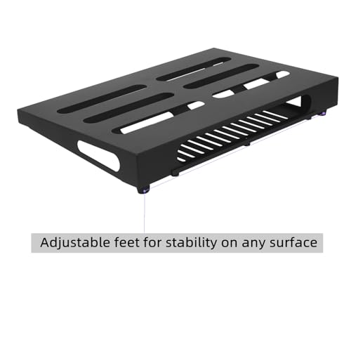 18" x 11.8" Guitar Pedal Board with Power Supply Tray - color: Black, size: 18” x 11.8”