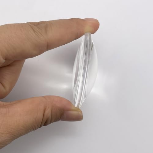 Double Convex Lens - 51mm Diameter, 43mm Focal Length, Optical biconvex Lens for Physics Experiments, Photography, Magnifying, and DIY Projects - Pack of 1pcs (51mm x 16.2mm x F43) - size: 51mm x 16.2mm x F43