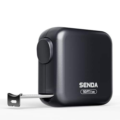 SENDA Self-Locking Tape Measure 10FT/3M, Compact Square Design Small Measuring Tape with High Rigidity, No Back Clip, Wear & Shock Resistant for Home, DIY, Industrial Use (10Ft) - color: Square, size: 10 FT