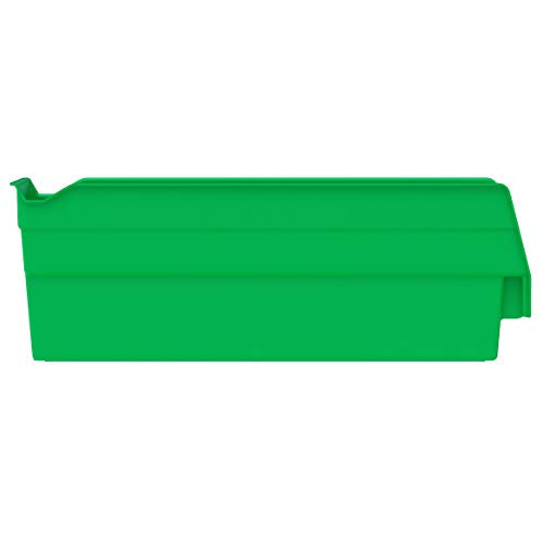 Akro-Mils 30110 Heavy Duty Plastic Shelf Bins, 12"x 3"x 4", Green, 24-Pack - color: Green