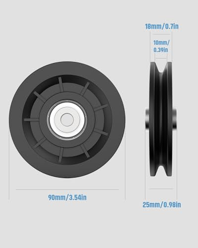 3.5" Nylon Pulley Wheel, Cable Replacement Pulley - size: 8 Pack