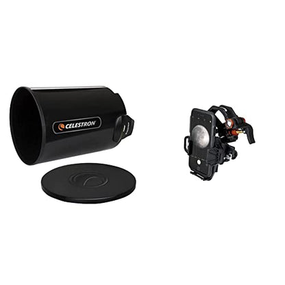 Celestron – Aluminum Telescope Dew Shield with Cover Cap – Fits 8” & NexYZ – 3–Axis Universal Smartphone Adapter for Telescope – Digiscoping Smartphone Adapter