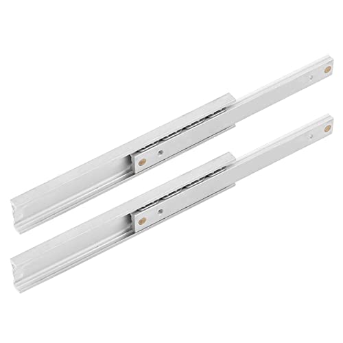 Mini Drawer Slide Rails, 16mm Aluminum Alloy Smooth Slideway for Drawers Cabinets Experimental Decorative Furniture Silver Color 100mm Length 2pcs Set