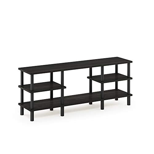 Furinno Turn-N-Tube 3-Tier Multipurpose Wide Shelf TV Stand, Espresso/Black - color: Espresso/Black, style: 3 Tiers, 55 Inch