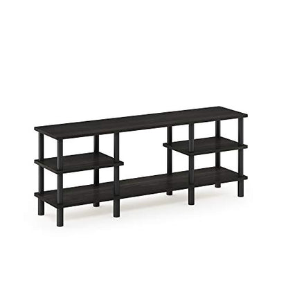 Furinno Turn-N-Tube 3-Tier Multipurpose Wide Shelf TV Stand, Espresso/Black - color: Espresso/Black, style: 3 Tiers, 55 Inch