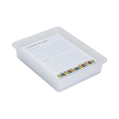 ECR4Kids Letter Size Tray Organizer with Lid, Small, 10-Piece, Clear - color: Clear