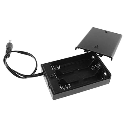 DGZZI AA Battery Holder 3x1.5V 4.5V AA Battery Case Box with DC 5.5x2.1mm Male Connector, On/Off Switch and Cover Battery Storage Case