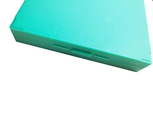 MUHWA Scientific 100 Places Plastic Microscope Slides Storage Box (Green) - color: Green