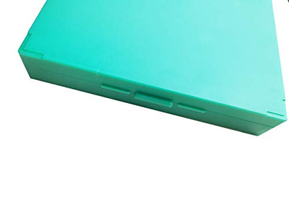 MUHWA Scientific 100 Places Plastic Microscope Slides Storage Box (Green) - color: Green