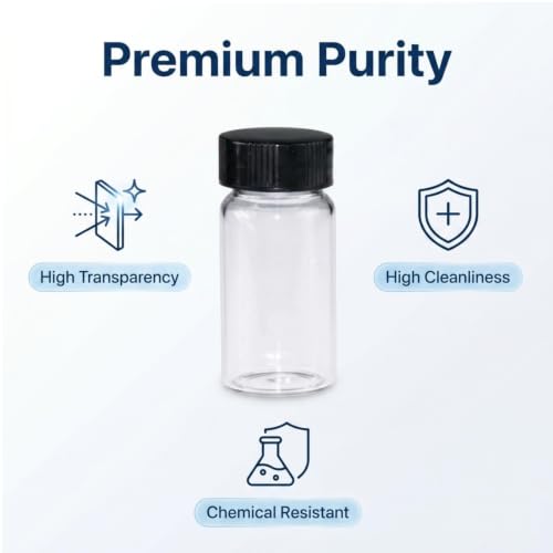 5 Dram Clear Sample Vials, Small Liquid Glass Vial, 20ml Borosilicate Glass Empty Vials with Caps, 27.5 * 57mm,24-400 Black Screw Caps with PE Liner, Pack of 25 - size: 5Dram