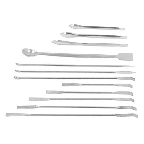 Laboratory Double Ended Stainless Steel Spatula and Reagent Spoon 12Pcs Set for Lab Scientific Experiments Wide Application Easy Scooping