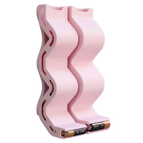 AA & AAA Battery Chute Combo, Wall-Mounted Battery Organizer & Dispenser – No-Jam FIFO Design, Holds 18 AA & 25 AAA Batteries – Pink - color: Pink