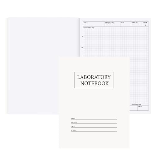 2 Books Carbonless Chemistry Lab Notebook, 8.5X11 Inch, 100 Sets - size: 100 Sets (White 4X4 grid)