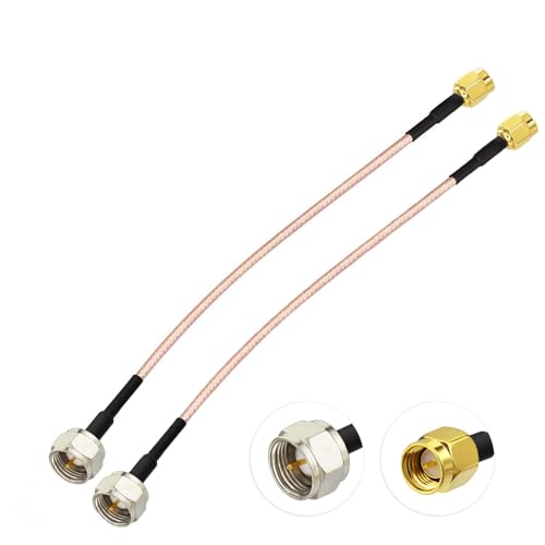 Superbat F Type Male to SMA Male Adapter Jumper RG316 Coax Cable 6inch 2Pcs - style: sma to f cable rg316