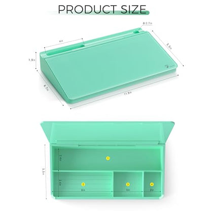 TOWON Compact Glass Desktop Whiteboard with Storage 12x7 in, Mint Green - color: Mint
