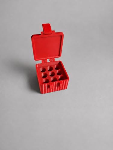 Peptide Case for Fridge, Vial Storage Box Holds 9 Vials 2ml 3ml, Red - color: Red