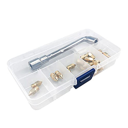 MK8 Nozzles 24 pcs Assorted Sizes 3D Printer Extruders Brass Nozzles - size: MK8 Brass, style: Kit: Various Nozzles