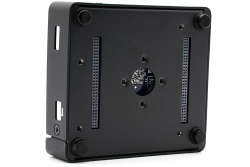 KKSB Case for Arduino Uno Q Black Aluminum and Steel Enclosure with Clear Polycarbonate Top - style: Standard Clear Lid Case