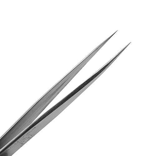 LASHVIEW Lash Tweezer, Vetus Straight Pointed Eyelash Tweezers for Profissional Grafting Eyelash Extension, Stainless Steel Needle Nose Tweezers for Lash Extension Stickers Precision Electronics, ST12 - size: ST12