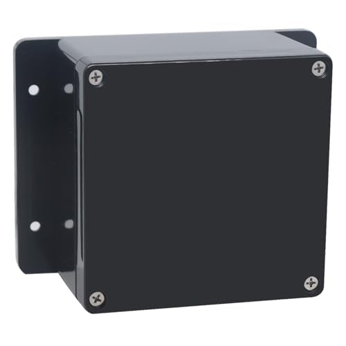Project Box IP65 Waterproof Junction Box ABS Plastic Electrical Boxes DIY Electronic Project Case Power Enclosure with Fixed Ear 4.72x4.72x2.95 inch (120x120x75mm) - color: Black, size: 4.72"x4.72"x2.95"