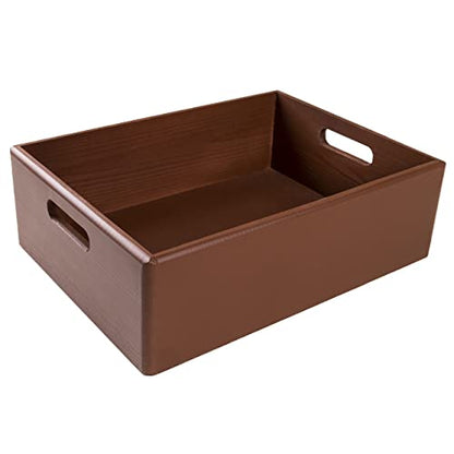 Creative Deco XL Brown Wooden Crate Nesting Crate Handles - color: Brown, size: XL